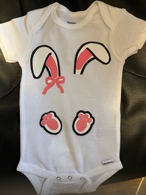 Girls White Tee with Pink Bow and Shoe Graphics